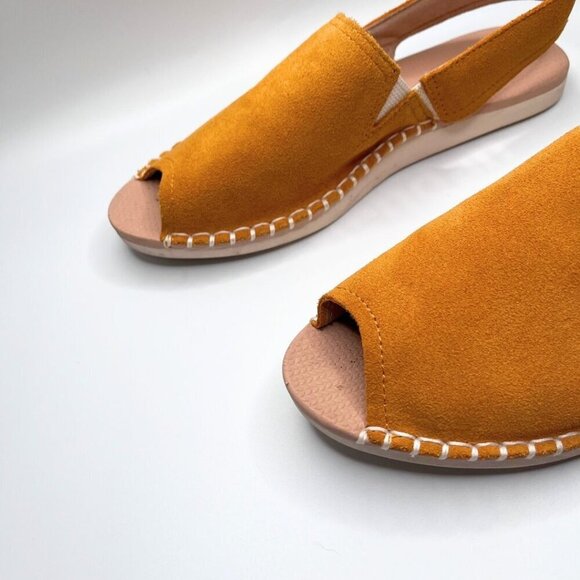 REEF WOMEN'S ESCAPE SLINGBACK PEEP TOE SHOES IN MUSTARD YELLOW - 6 - Picture 5 of 12